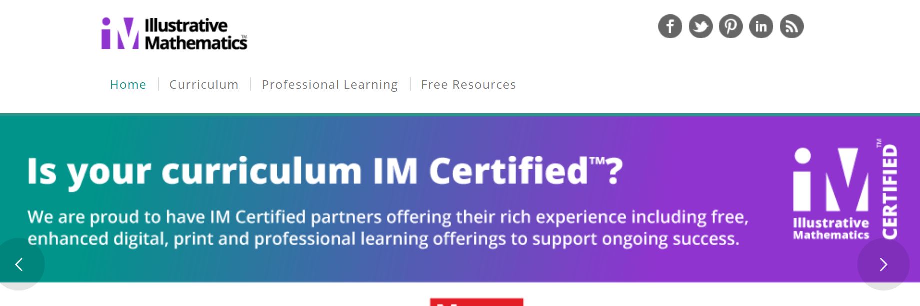 A comprehensive IM certified Math curriculum for K-10 